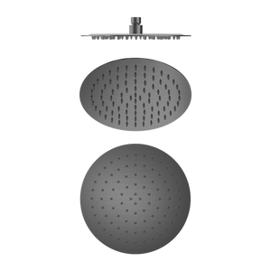 250mm Round Stainless Steel Shower Head 4 Star Rating Brushed Gunmetal - Brushed Gunmetal