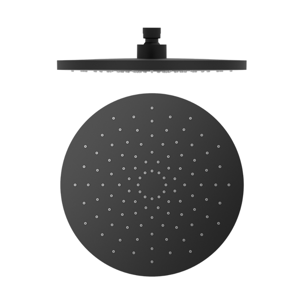 Round ABS Shower Head 250mm Matte Black