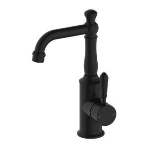 York Basin Mixer with Metal Lever Matte Black - Matte Black