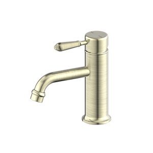 York Straight Basin Mixer With Metal Lever Aged Brass - Aged Brass