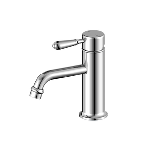 York Straight Basin Mixer With Metal Lever Chrome - Chrome