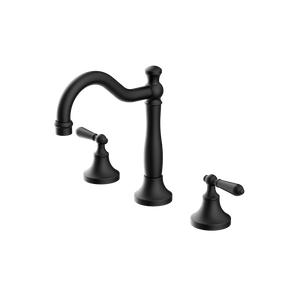 York Basin Set With Metal Lever Matte Black - Matte Black