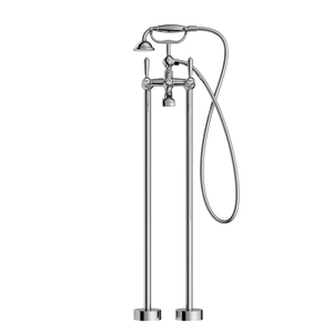 York Freestanding Bath Mixer With Metal Hand Shower Chrome - Chrome