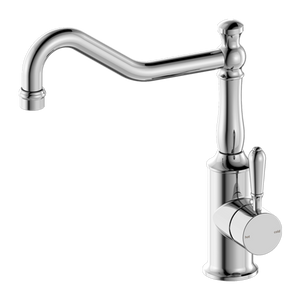 York Kitchen Mixer Hook Spout with Metal Lever Chrome - Chrome