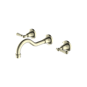 York Wall Basin Set With Metal Lever Aged Brass - Aged Brass
