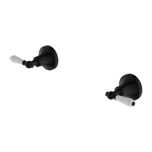 York Wall Top Assemblies With White Porcelain Lever Matte Black - Matte Black