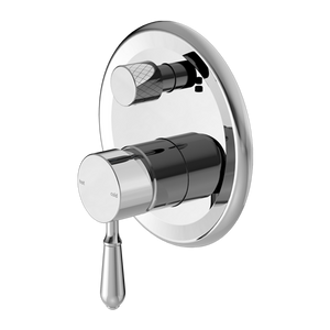 York Shower Mixer with Divertor with Metal Lever Chrome - Chrome