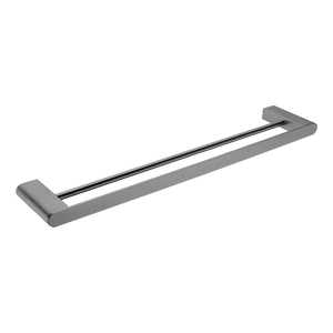 Bianca Double Towel Rail 600mm Brushed Gunmetal - Brushed Gunmetal