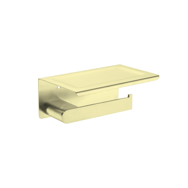 Bianca Toilet Roll Holder with Phone Holder Brushed Gold