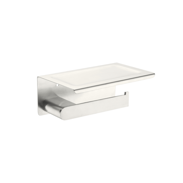 Bianca Toilet Roll Holder with Phone Holder Brushed Nickel