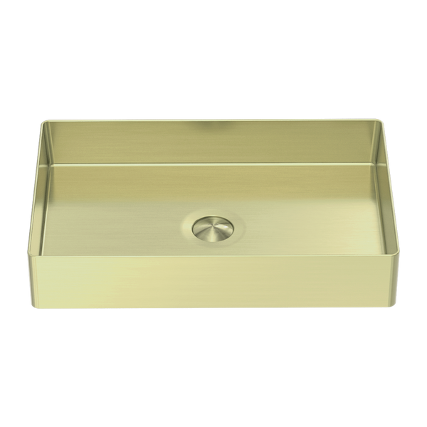 Opal Rectangle Stainless Steel Basin Brushed Gold