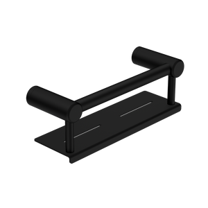 Mecca Care 25mm Grab Rail with Shelf 300mm Matte Black - Matte Black