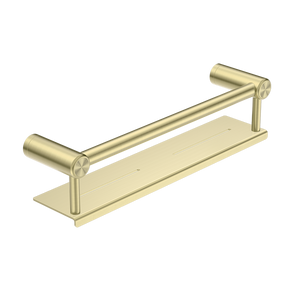 Mecca Care 25mm Grab Rail with Shelf 450mm Brushed Gold - Brushed Gold