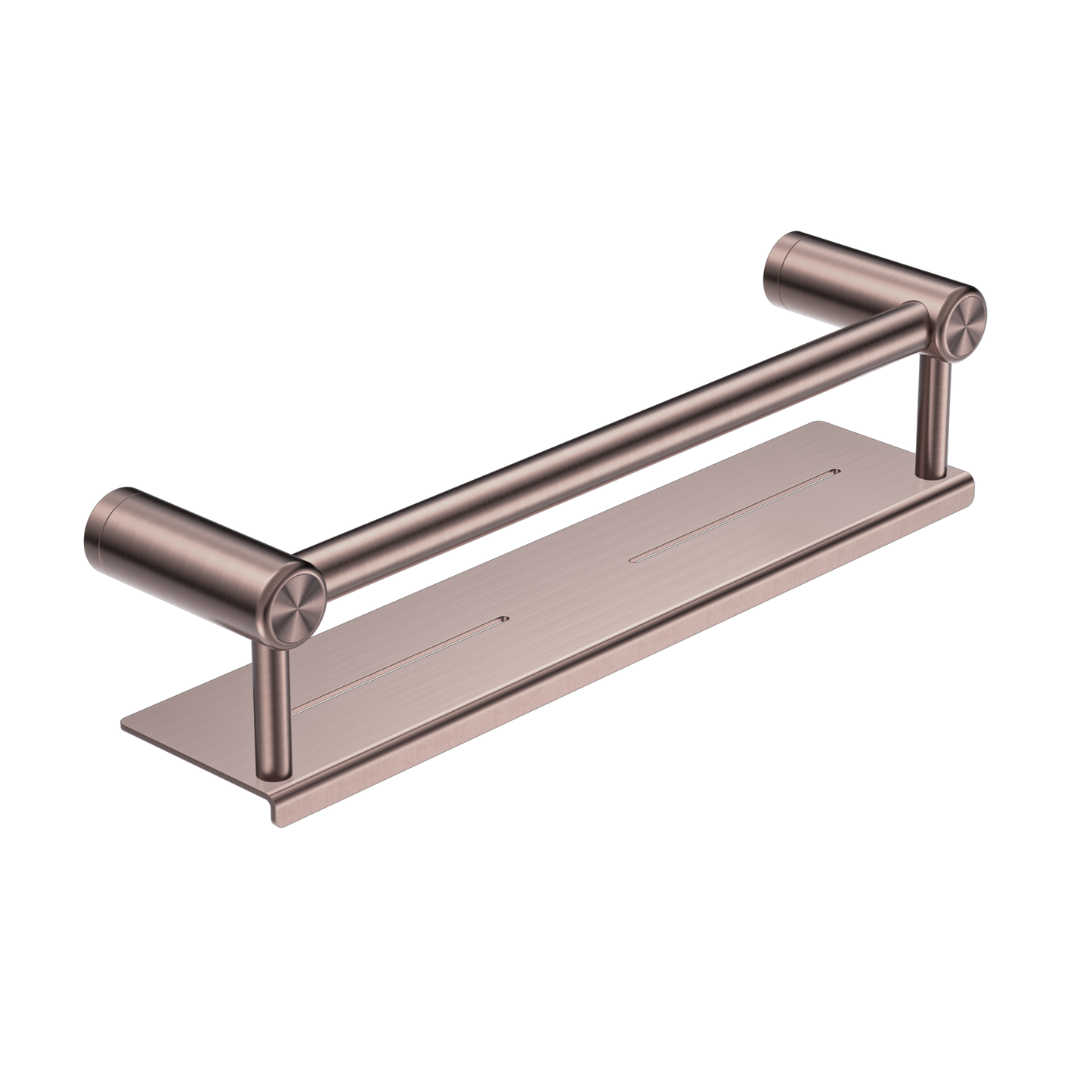 Mecca Care 25mm Grab Rail With Shelf 450mm Brushed Bronze