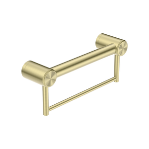 Mecca Care 32mm Grab Rail with Towel Holder 300mm Brushed Gold - Brushed Gold
