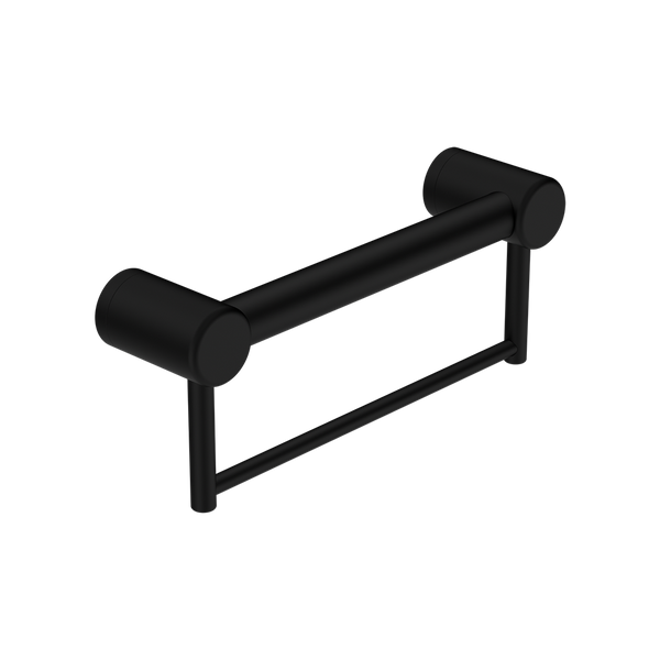 Mecca Care 32mm Grab Rail with Towel Holder 300mm Matte Black