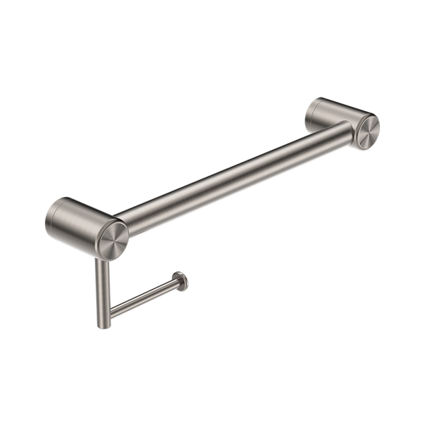 Mecca Care 32mm Grab Rail Toilet Roll Holder 450mm Brushed Nickel