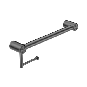Mecca Care 32mm Grab Rail Toilet Roll Holder 450mm Brushed Gunmetal - Gunmetal