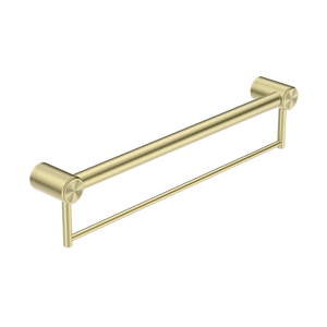 Mecca Care 32mm Grab Rail with Towel Holder 600mm Brushed Gold - Brushed Gold