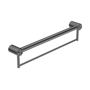 Mecca Care 32mm Grab Rail with Towel Holder 600mm Brushed Gunmetal - Gunmetal