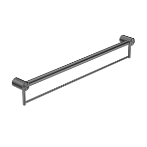 Mecca Care 32mm Grab Rail with Towel Holder 900mm Brushed Gunmetal - Gunmetal