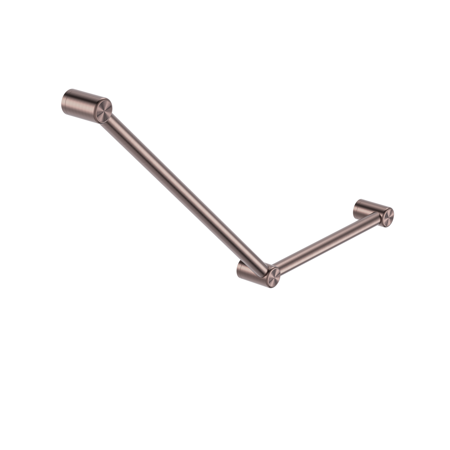 Mecca Care 32mm Ambulant Toilet Grab Rail 45 Degree 750X450mm Brushed Bronze