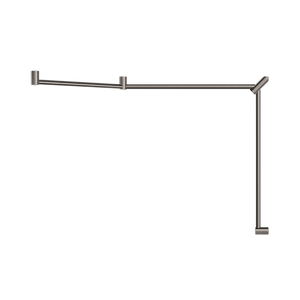 Mecca Care 32mm DDA Toilet Grab Rail Set 45 Degree Continuous 750x965x1025mm Brushed Nickel - Brushed Nickel