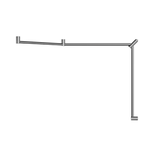 Mecca Care 32mm DDA Toilet Grab Rail Set 45 Degree Continuous 750x965x1025mm Chrome - Chrome
