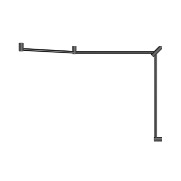 Mecca Care 32mm DDA Toilet Grab Rail Set 45 Degree Continuous 750x965x1025mm Brushed Gunmetal
