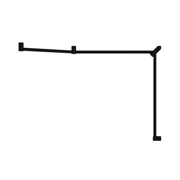 Mecca Care 32mm DDA Toilet Grab Rail Set 45 Degree Continuous 750x965x1025mm Matte Black