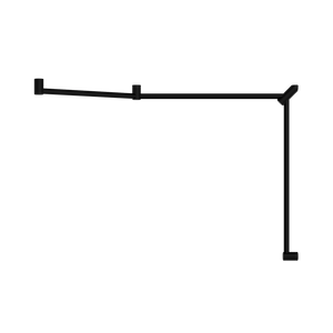 Mecca Care 32mm DDA Toilet Grab Rail Set 45 Degree Continuous 750x965x1025mm Matte Black - Matte Black
