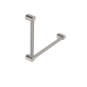 Mecca Care 32mm Ambulant Toilet Grab Rail 90 Degree 450x450mm Brushed Nickel - Brushed Nickel