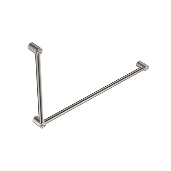 Mecca Care 32mm DDA Grab Rail Set 90 Degree 600x1000mm Brushed Nickel