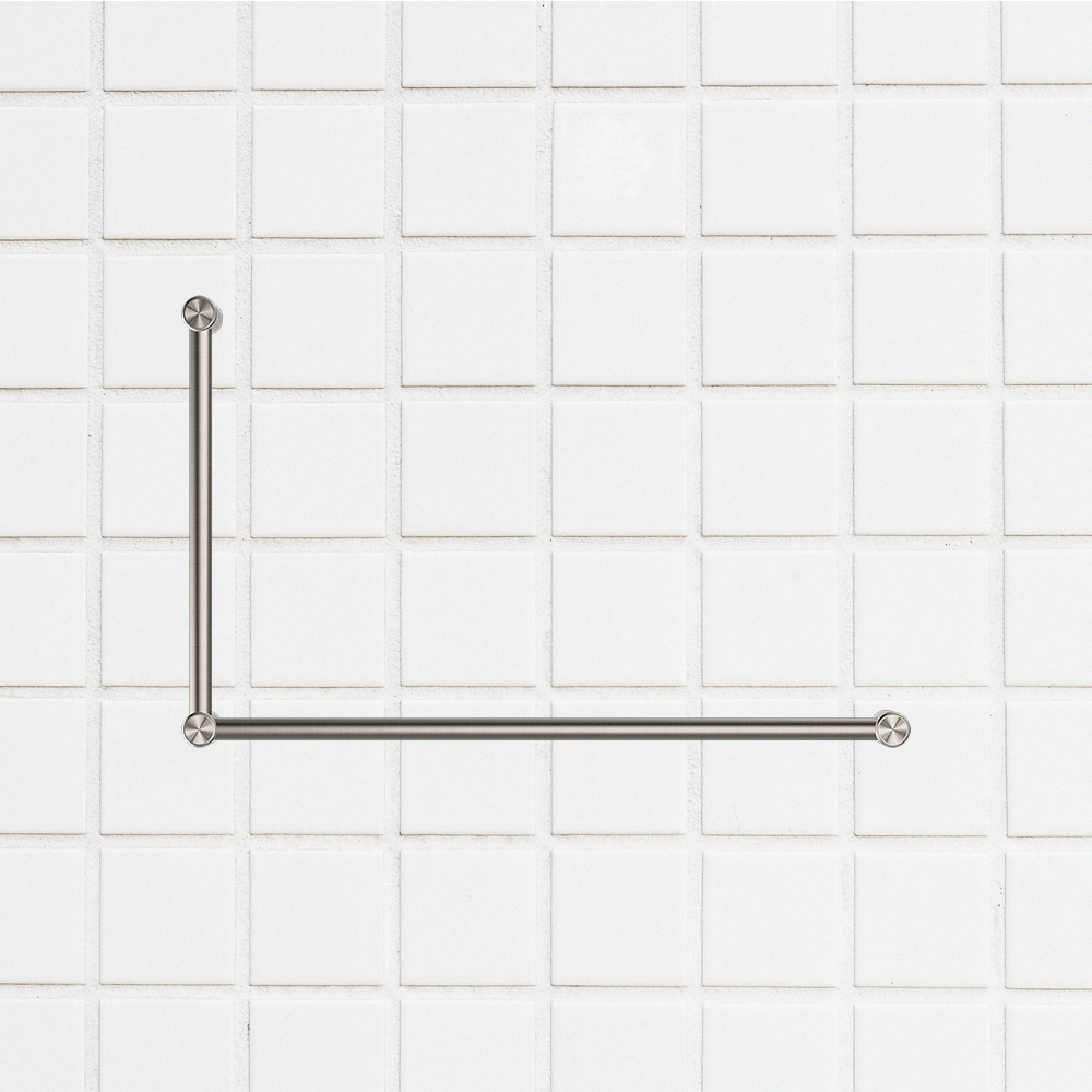 Dda Grab Rails Mecca Care 32mm DDA Grab Rail Set 90 Degree 600x1000mm Brushed Nickel ...