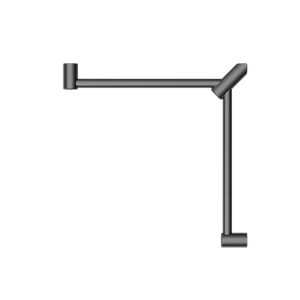Mecca Care 32mm Wrap Around Corner Grab Rail 600x600mm Brushed Gunmetal - Gunmetal