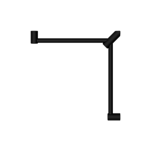 Mecca Care 32mm Wrap Around Corner Grab Rail 600x600mm Matte Black - Matte Black