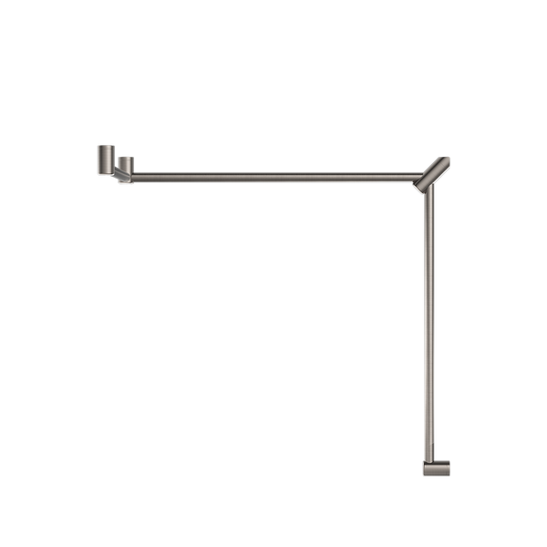 Mecca Care 32mm DDA Toilet Grab Rail Set 90 Degree Continuous 600x1065x1025mm Brushed Nickel