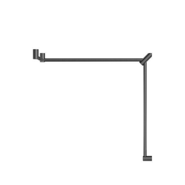 Mecca Care 32mm DDA Toilet Grab Rail Set 90 Degree Continuous 600x1065x1025mm Brushed Gunmetal