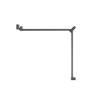 Mecca Care 32mm DDA Toilet Grab Rail Set 90 Degree Continuous 600x1065x1025mm Brushed Gunmetal - Gunmetal