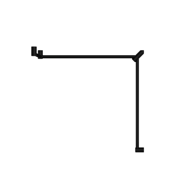 Mecca Care 32mm DDA Toilet Grab Rail Set 90 Degree Continuous 600x1065x1025mm Matte Black