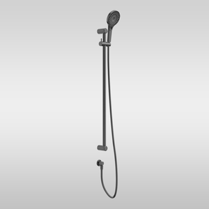 Mecca Care 25mm Grab Rail and Adjustable Shower Rail Set 900mm Brushed Gunmetal - Gunmetal