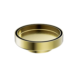 130mm Round Tile Insert Floor Waste 80mm Outlet Brushed Gold - Brushed Gold