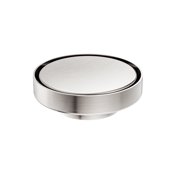130mm Round Tile Insert Floor Waste 80mm Outlet Brushed Nickel