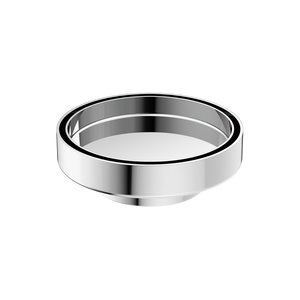 130mm Round Tile Insert Floor Waste 80mm Outlet Chrome - Chrome