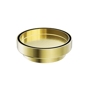 130mm Round Tile Insert Floor Waste 100mm Outlet Brushed Gold - Brushed Gold