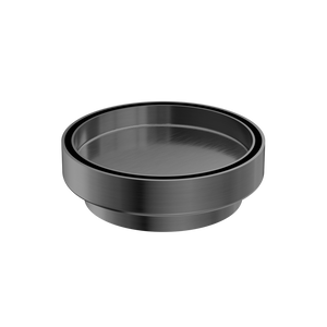 130mm Round Tile Insert Floor Waste 100mm Outlet Gun Metal - Brushed Gunmetal