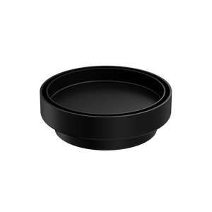 130mm Round Tile Insert Floor Waste 100mm Outlet Matte Black - Matte Black