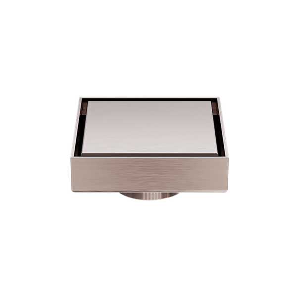 100mm Square Tile Insert Floor Waste 50mm Outlet Brushed Bronze