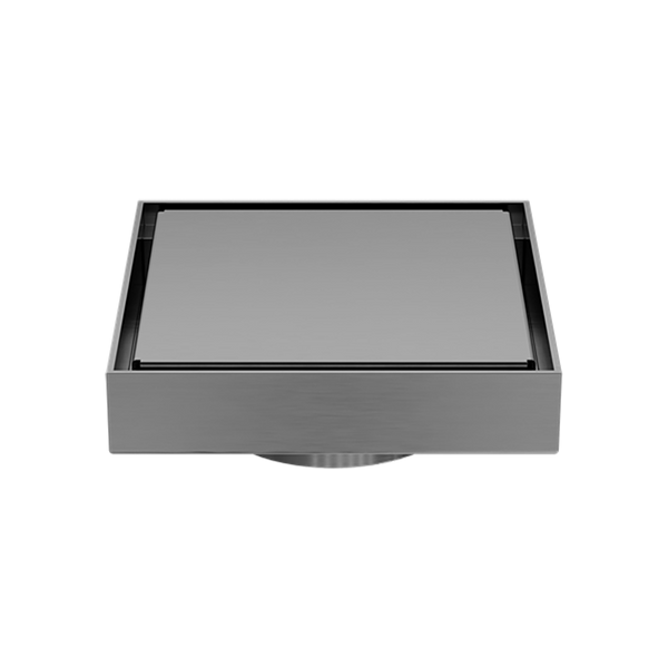 130mm Square Tile Insert Floor Waste 80mm Outlet Gunmetal