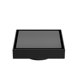 130mm Square Tile Insert Floor Waste 80mm Outlet Matte Black - Matte Black